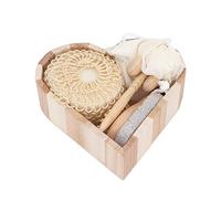 TOPINCN Kit Exfoliant de Douche, Pierre Ponce, éponge de Bain en Sisal, élimination des Peaux Mortes pour Lisser les Pieds, Ensemble de Bois Dur et de Chanvre en Sisal