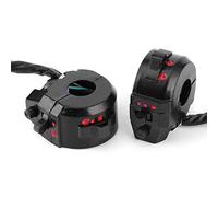 TOPINCN Klaxon de Guidon de Moto, Commande de Commutateur de Clignotants pour Feux de Route et de Croisement pour Dirt Bike Street Legal, Interrupteur Universel étanche pour Guidon de 7/8", Ensemble