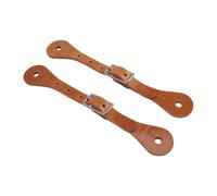 TOPINCN Lanières D'éperons Westerns, Sangles D'éperons en Cuir Véritable, Orange, for équitation Westerns