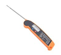 TOPINCN LCD Numérique Thermomètre Viande avec Sonde Pliante Dinde Poisson De Bœuf Goût Sélectable Cuisine Cuisson Barbecue Grill Temp Tester(Orange)