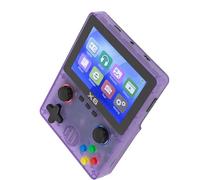 TOPINCN Lecteur de Jeux Vidéo Portable avec écran SIPS SIPS de 3,5 Pouces 32G Carte Mémoire 2000mAh Batterie, Longue Durée de Vie de la Batterie pour Les Consoles de Jeu Rétro (Violet Transparent)