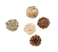 TOPINCN Les Perroquets Mâchent Les Jouets Jouet Sepak Takraw Dure pour Les Lapins et Les Cobayes, pour Soulager Le Stress et Les Divertissements, L'ensemble des Matériaux Naturels (Costume de Balle)