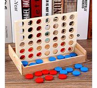 TOPINCN Les Vérificateurs éducatifs Plaisantent Une Formation en éducation en Bois pour la Nuit des Jeux en Famille, en Bois Naturel avec Une de Couleur Vive, Les Doigts pour Les Enfants et Le
