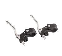 TOPINCN Levier de Frein Universel pour Mini Pocket Dirt Bike VTT, Alliage d'Aluminium, 22mm, Noir et Argent, Installation Facile sur Guidon 7/8 Pouces