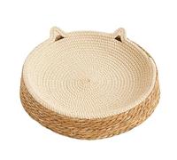 TOPINCN Lit à Gratter pour Chat 2 en 1, Tapis à Gratter Circulaire pour Chat avec Tapis Respirant et Conception d'oreilles pour Protection de Meubles D'intérieur pour Chats (L)