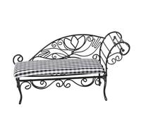 TOPINCN Lit de Repos Miniature en Fer pour Maison de Poupée, Style Rétro Classique, Meubles de Lit pour Maison de Poupée, Accessoires de Décoration (Black)