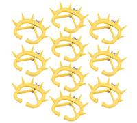 TOPINCN Lot de 10 Anneaux de Nez en Plastique avec Pointes pour Le Sevrage des Veaux, Conception Pince/Support, Non Pénétrant, Jaune