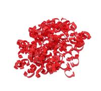 TOPINCN Lot de 100 Bandes de Cuisses de Poulet Numérotées de 001 à 100, étiquettes D'identification de Volaille avec Double Fermoir pour Poussins, Canards, Oies, Cailles, Pigeons (Rouge)