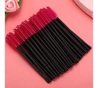 TOPINCN Lot de 100 Pinceaux à Cils Jetables, Baguettes de Mascara, Pinceaux de Maquillage Pratiques et Portables, Idéal pour Créer des Cils Rose/bleu/rose rouge/noir/jaune. (Rose rouge)