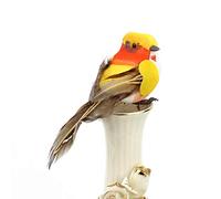 TOPINCN Lot de 12 Oiseaux Artificiels Exquis, Simulation Mignonne, Décoration pour la Maison, le Jardin, la Scène Artisanale Florale, Plumes en Mousse, Violet, Bleu, Rouge foncé, Jaune, Marron,