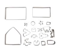 TOPINCN Lot de 18 Emporte-pièces 3D en Forme de Maison en Pain D'épices, Moule à Biscuits en Acier Inoxydable, Motif Dessin animé, pour Pâtisserie, pour les Fêtes de Fin D'année, Sapins