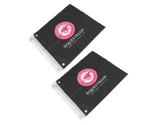 TOPINCN Lot de 2 Drapeaux D'entraînement équestre, Tissu Polyester Doux, Résistant à L'usure, Indéchirable, Couleurs Vives et Accrocheuses pour la visibilité, avec un Design Léger pour (BLACK)