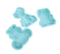 TOPINCN Lot de 3 Moules à Gâteau en Silicone de qualité Alimentaire pour Gâteaux, Brownies, Mousse avec Motifs de Dinosaure, Hippopotame et Chien (GREEN)