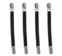 TOPINCN Lot de 4 attaches élastiques pour drap de lit, sangles croisées pour matelas, housses de coussin, noir