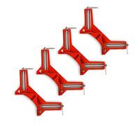 TOPINCN Lot de 4 Pinces D'angle en Alliage D'aluminium Solide, Pince D'angle à 90 Degrés pour le Travail du Bois, Cadre Photo D'aquarium, Pince Portable pour Divers Matériaux