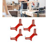 TOPINCN Lot de 4 Pinces D'angle en Alliage D'aluminium Solide, Pince D'angle à 90 Degrés pour le Travail du Bois, Cadre Photo D'aquarium, Pince Portable pour Divers Matériaux