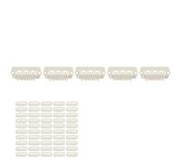 TOPINCN Lot de 50 Clips de Peigne à Pression en Forme de U de Haute qualité avec Caoutchouc, Clips D'extension de Cheveux en Acier Inoxydable, Installation Facile pour Salon de Coiffure, Taille 2,8
