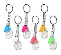 TOPINCN Lot de 6 Mini Porte-clés de Badminton, Pendentifs de Balle de Badminton Imitation, Porte-clés de Sport, Décoration à Suspendre, Pendentif de Sac à Main, Accessoires