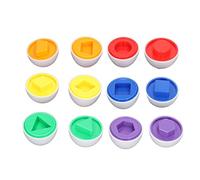 TOPINCN Lot de 6 œufs de Pâques Assortis pour Tout-Petits, Trieur de Reconnaissance de Couleur et de Forme, Puzzle pour Enfants, Garçons et Filles, Jouet D'éducation Précoce, motricité