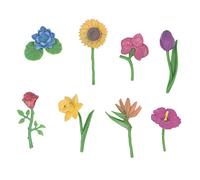 TOPINCN Lot de 8 Jouets de Simulation de Plantes en PVC Réaliste Floral et Botanique avec 8 Modèles Différents, pour Décorations de Gâteaux d'anniversaire pour Enfants, Cadeaux de Fête,