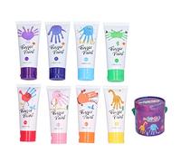 TOPINCN Lot de 8 Peintures à Doigts Lavables, Ensemble de Peinture au Doigt pour Enfants en Toute sécurité pour les Activités Artistiques en Classe, avec Bac de Rangement Robuste pour