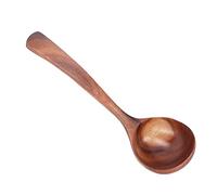 TOPINCN Louche en Bois D', Cuillère à Soupe à Long Manche, Ustensile de Cuisine Poli à la Main pour Cuisiner et Servir (Moyen)