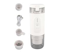 TOPINCN Machine à café électrique Portable, Mini Cafetière à Service Unique à Chauffage sans Fil avec 2 en 1, Pression de Pompe de 18, Brassage Automatique, Batterie Intégrée de 2500 (WHITE)