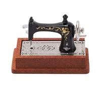 TOPINCN Machine à Coudre Miniature pour Maison de Poupée, Modèle de Maison de Poupée Miniature, Accessoires de Décoration Intérieure, Mini Machine à Coudre (Marron foncé)