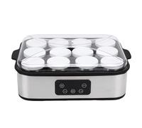TOPINCN Machine à Yaourt Automatique Numérique, 12 Pots en Verre, Température Réglable, Minuteur 0-48 Heures, pour Yaourts Maison, Confitures et Glaces (Prise UE 220V 50Hz)