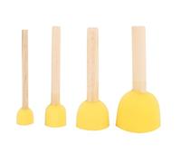 TOPINCN Manche en Bois Lisse Pochoir éponge Mousse Brosse Ensemble Compact Meubles Artisanat Peinture Outil 4 Pièces éponge Mousse Brosses