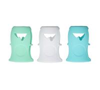 TOPINCN Manchon de Bouteille en Silicone, Paquet de 3 Couvercles de Bouteilles Incassables avec Conception Antidérapante, Porte-bouteille pour Biberons pour Nourrissons (Blanc + vert clair + vert