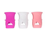 TOPINCN Manchon de Bouteille en Silicone, Paquet de 3 Couvercles de Bouteilles Incassables avec Conception Antidérapante, Porte-bouteille pour Biberons pour Nourrissons (Blanc + Rose + Violet)