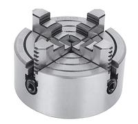 TOPINCN Mandrin à 4 Mâchoires de 125mm, Outil de Maintien de Travail à Force de Serrage Forte pour Perceuse et Fraiseuse CNC, Fixation de Tour en Fonte Argentée