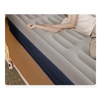 TOPINCN Matelas Gonflable en PVC épais floqué de 15,7 Pouces de Haut, Lit Gonflable Portable Respirant avec Pompe Rechargeable Intégrée de 2000 MAh, pour Le Camping, Les Voyages, Les (Bleu-Gris)