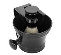 TOPINCN Men de Rasoir Kit Outil de Savon Ergonomique Coque pour le Confort pour la Peau Faciale ABS + Nylon Noir Ensemble pour le Rasage