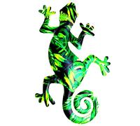 TOPINCN Metal Gecko Wall Art Decor, Lézard Coloré Sculpture Murale Décoration à Suspendre Art Sculpture Artisanat pour Intérieur Extérieur Maison Chambre Salon Bureau (Couleur 4)