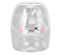 TOPINCN Mignon Tasses Verre Double Paroi Lapins Conception Isolé Verre Espressos Tasse Lait Café Thé Tasse pour Four À Micro-Ondes Lave-Vaisselle 300 ML(Doublure Transparente)