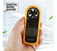 TOPINCN Mini Anémomètre Numérique, Thermomètre de Vitesse du Vent pour la Précision des Mesures, Affichage LED adapté à la Recherche D'analyse de Données, Batterie Incluse