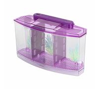 TOPINCN Mini Aquarium LED à Trois Divisions - Boîte D'isolation pour Petits Poissons, Acrylique Transparent, Lumière Bleue/Blanche Réglable, Convient pour L'éclosion des Alevins/la Protection des