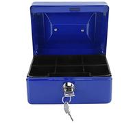 TOPINCN Mini Caisse Portable Verrouillable, Coffre-fort de sécurité avec Serrure à clé, Léger pour la Maison, le Bureau, Matériau en Acier 15,2 X 11,9 X 8,9 Cm (BLUE)