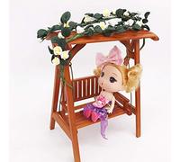 TOPINCN Mini Chevalet à Cordes de Roses Délicat pour Maison de Poupée, Long Bouquet Décoratif pour Maison de Poupée à L'échelle 1/12, Belle Décoration pour Les Amateurs de Jardin de de, Matériau en