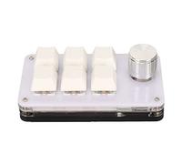 TOPINCN Mini Clavier, Bricolage Programmable Plug and Play Connexion Filaire 6 Touches Clavier à Une Main avec Bouton Lumière RVB pour PC (Blanc)