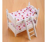 TOPINCN Mini Meubles de Maison de Poupée de qualité Supérieure, Lit superposé, Jouet pour Maison de Poupée 1/12, Design de Exquis et Rose Clair - pour Développer Les Capacités Cognitives des