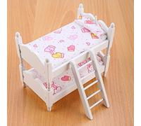 TOPINCN Mini Meubles de Maison de Poupée de qualité Supérieure, Lit superposé, Jouet pour Maison de Poupée 1/12, Design de Exquis et Rose Clair - pour Développer Les Capacités Cognitives des