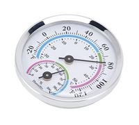 TOPINCN Mini Thermomètre et Hygromètre D'intérieur 2 en 1, Jauge d'humidité Argentée avec Cadran Transparent, Aucune Pile Nécessaire pour Serre, Maison, Bureau