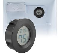 TOPINCN Mini Thermomètre Numérique LCD Rond Portable pour Reptile D'intérieur, Type D'installation intégré pour Maison, Bureau, Voiture, Matériau ABS Durable (noir) (BLACK)