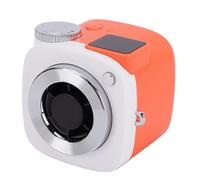 TOPINCN Mini Ventilateur Portatif, Petit Ventilateur de Cou Portable avec Affichage Numérique de la Vitesse du Vent de 199, pour les Voyages en Plein Air, le Bureau et la Maison (ORANGE)