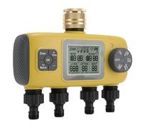 TOPINCN Minuterie D'irrigation Programmable à 4 Zones avec Retard de Pluie pour Pelouse, Entrée en Laiton ABS, Installation Facile pour le Jardinage Domestique