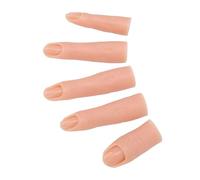 TOPINCN Modèle de Doigt D'entraînement en Silicone, 5 Pièces, Réaliste et Pliable pour la Pratique du Nail Art, Idéal pour les Débutants Utilisant un Matériau Sûr (01)