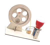 TOPINCN Modèle de Générateur éducatif en Bois à Manivelle pour Garçons et Filles, Kit de Bricolage D'expériences Scientifiques pour Le Développement Physique et Intellectuel, Matériau et Couleur,
